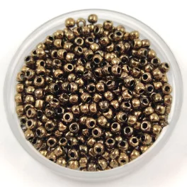   Toho Round Japanese Seed Bead  -  1706 - Gilded Marble Black  -  size: 11/0