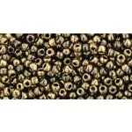 Toho Round Japanese Seed Bead  -  1706 - Gilded Marble Black  -  size: 11/0