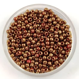   Toho Round Japanese Seed Bead  -  1708 - Gilded Marble Red -  size: 11/0