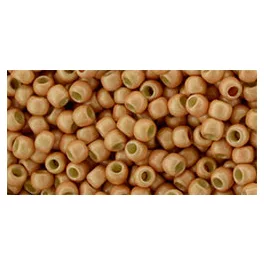   Toho Round Japanese Seed Bead  -  pf551f  -  Galvanized Frosted Pinkish Gold Permanent Finish  -  size: 11/0