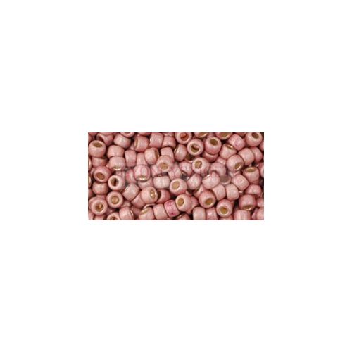 Toho Round Japanese Seed Bead  -  pf552f  -  Galvanized Frosted Peach Coral Permanent Finish  -  size: 11/0