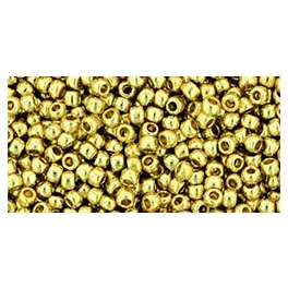   Toho Round Japanese Seed Bead  -  pf559  -  Galvanized Metallic Yellow Gold with Permanent Finish  -  size: 11/0