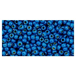   Toho Round Japanese Seed Bead  -  pf583f  -  Galvanized Frosted Carribian Blue Permanent Finish  -  size: 11/0