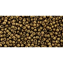   Toho Round Japanese Seed Bead  -  pf594  -  PermaFinish - Galvanized Medal Bronze  -  size: 11/0