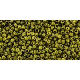   Toho Round Japanese Seed Bead  -  y319 -  HYBRID Opaque Dandelion - Picasso -  size: 11/0