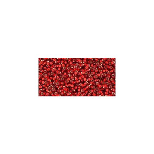 Toho Round Japanese Seed Bead  -  25c - Silver-Lined Ruby  -  size: 15/0