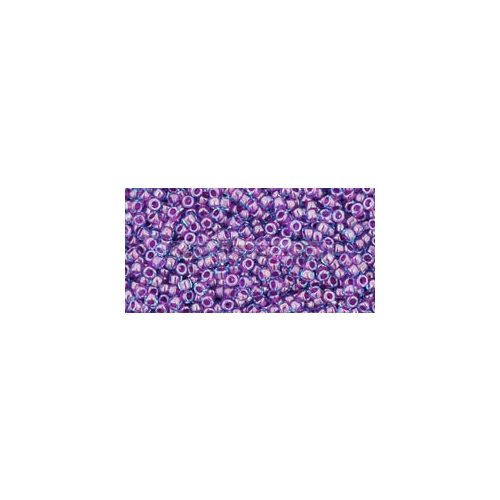 Toho Round Japanese Seed Bead  -  252 Purple Lined Aqua  -  size: 15/0