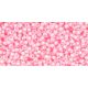 Toho Round Japanese Seed Bead  -  379 - Cotton Candy-Lined Crystal  -  size: 15/0