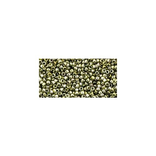 Toho kásagyöngy - 457 - Gold-Lustered Green Tea - 15/0