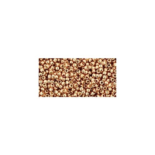 Toho Round Japanese Seed Bead  -  pf551- Galvanized Rose Gold with Permanent Finish  -  size: 15/0