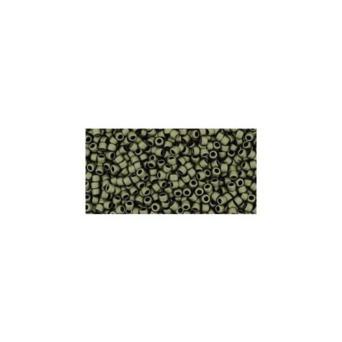 Toho Round Japanese Seed Bead  -  617 - Frosted Dark Olive  -  size: 15/0