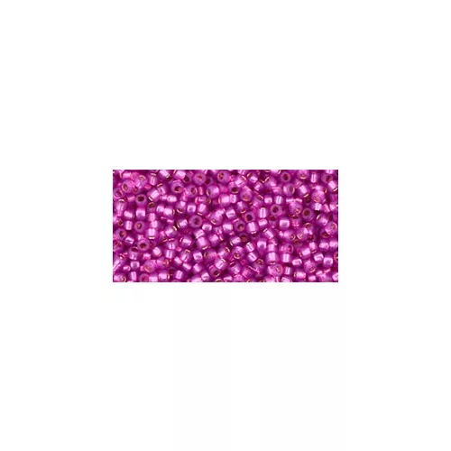 Toho Round Japanese Seed Bead  -  2107 - Translucent Silver-Lined Hot Pink  -  size: 15/0