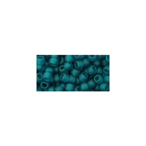 Toho Round Japanese Seed Bead  -  7bdf  - Transparent Frosted Teal   -  size: 6/0
