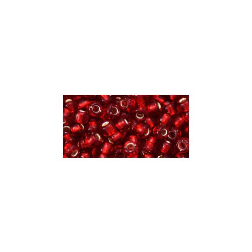 Toho Round Japanese Seed Bead  -  25c  -  Silver Lined Ruby  -  size: 6/0