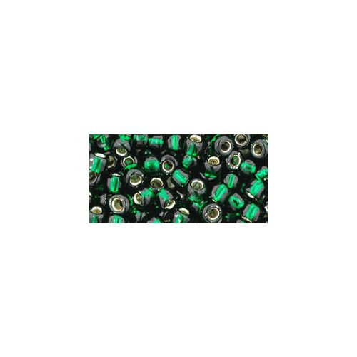 Toho Round Japanese Seed Bead  -  36  -  Silver-Lined Green Emerald  -  size: 6/0