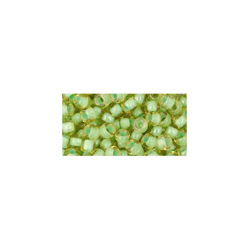 Toho Round Japanese Seed Bead  -  945  -  Mint Julep-Lined Jonquil -  size: 6/0