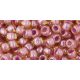 Toho Round Japanese Seed Bead  -  960  -  Pink Lined Light Topaz   -  size: 6/0