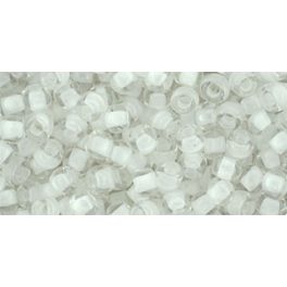   Toho Round Japanese Seed Bead  -  981  -  Snow Lined Crystal   -  size: 6/0