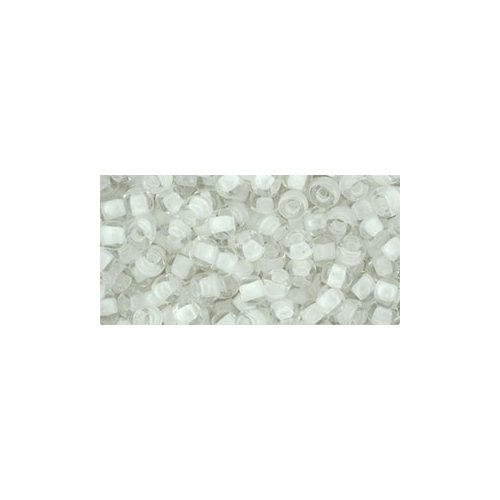 Toho Round Japanese Seed Bead  -  981  -  Snow Lined Crystal   -  size: 6/0