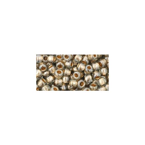 Toho Round Japanese Seed Bead  -  993  -  Gold Lined Black Diamond   -  size: 6/0