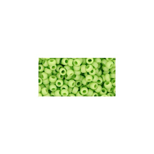 Toho Round Japanese Seed Bead  -  44f  -  Opaque-Frosted Sour Apple  -  size: 8/0