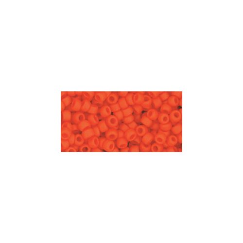 Toho Round Japanese Seed Bead  -  50f  -  Opaque-Frosted Sunset Orange  -  size: 8/0