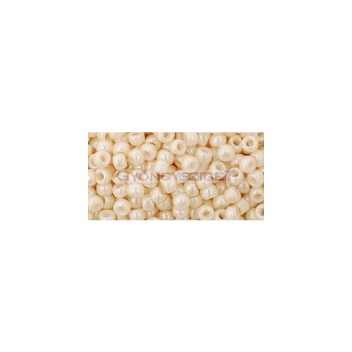 Toho Round Japanese Seed Bead  - 123 - Lustered Opaque Cream  -  size: 8/0 Toho Round Japanese Seed Bead