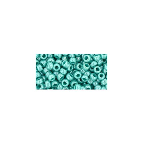 Toho Round Japanese Seed Bead  -  132  -  Lustered Opaque Turquoise Green  -  size: 8/0