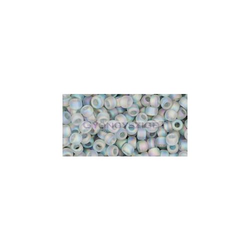 Toho Round Japanese Seed Bead  -  176af  -  Frosted Rainbow Black Diamond  -  size: 8/0