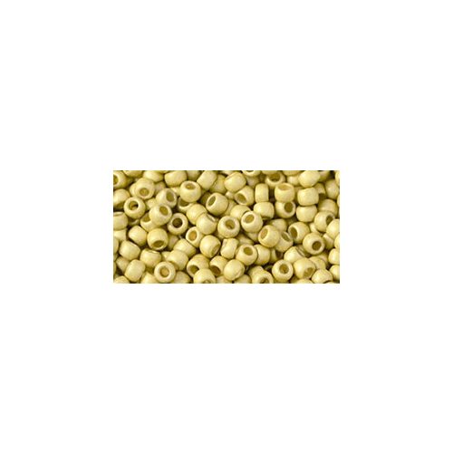 Toho Round Japanese Seed Bead  -  pf559f  -  Galvanized Matt Metallic Yellow Gold with Permanent Finish  -  size: 8/0