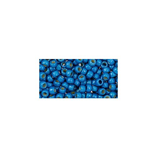 Toho Round Japanese Seed Bead  -  pf583f  - PermaFinish - Matte Galvanized Caribbean Blue  -  size: 8/0
