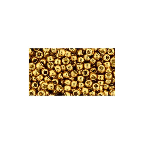 Toho Round Japanese Seed Bead  -  pf591 - PermaFinish - Galvanized Old Gold  -  size: 8/0