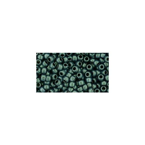 Toho Round Japanese Seed Bead  -  y614  -  HYBRID Metallic Suede - Lt Green  -  size: 8/0
