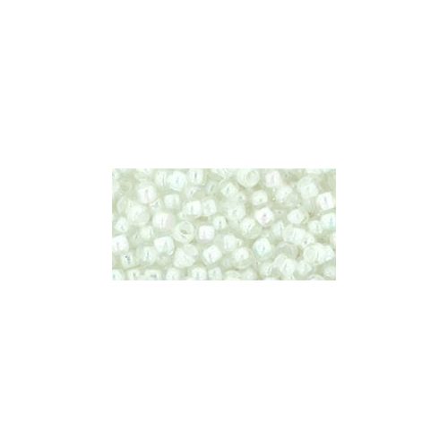 Toho Round Japanese Seed Bead  -  777  -  Cream Lined Rainbow Crystal  -  size: 8/0