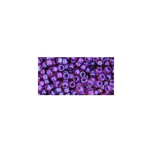 Toho Round Japanese Seed Bead  -  928  - Opaque Purple-Lined Rainbow Rosaline  -  size: 8/0
