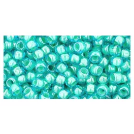 Toho kásagyöngy - 954 - Jonquil Lined Aqua - 8/0