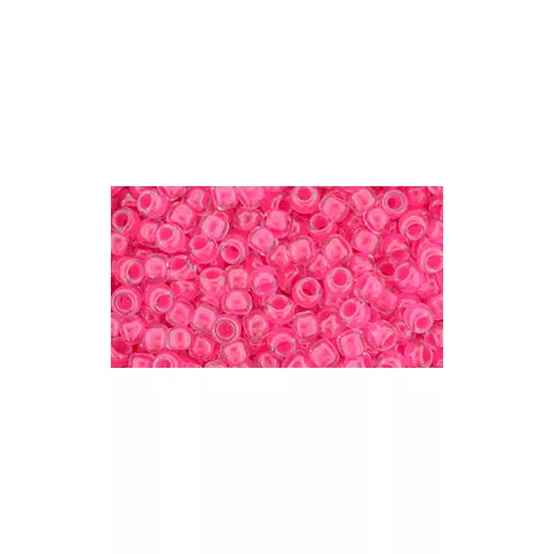 Toho kásagyöngy - 978 - Luminous Neon Pink Lined Crystal - 8/0