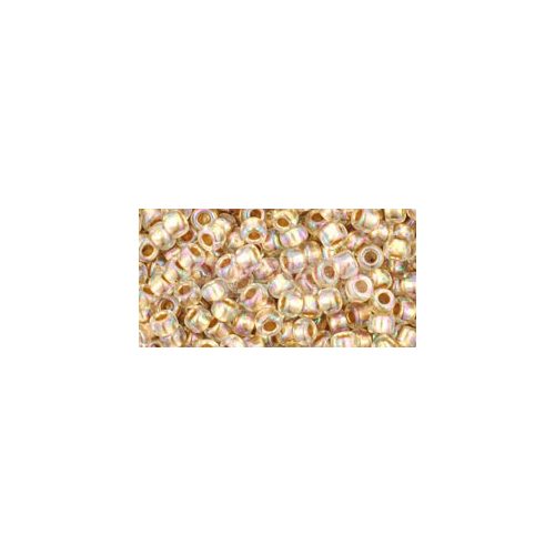 Toho Round Japanese Seed Bead  -  994  -  Gold Lined Rainbow Crystal  -  size: 8/0
