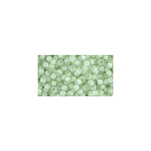 Toho Round Japanese Seed Bead  -  1065  -  1065 - Mint Lined Crystal  -  size: 8/0