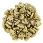 CzechMates 2 Hole Triangle Czech Glass Bead - Matt metál arany -6mm