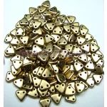 CzechMates 2 Hole Triangle Czech Glass Bead - Matt metál arany -6mm