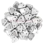 CzechMates 2 Hole Triangle Czech Glass Bead - Ezüst -6mm