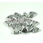 CzechMates 2 Hole Triangle Czech Glass Bead - Ezüst -6mm