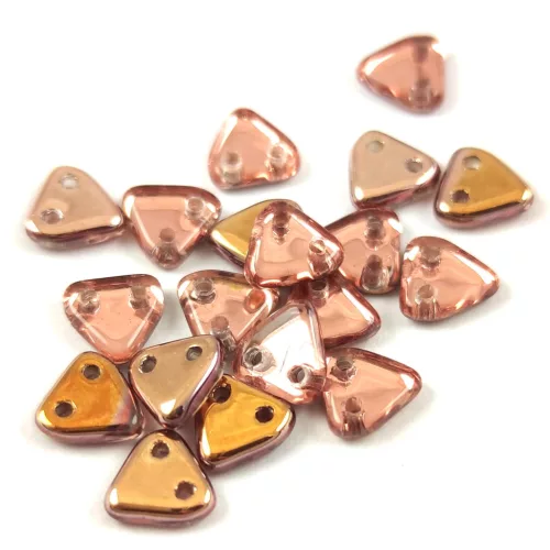 CzechMates 2 Hole Triangle Czech Glass Bead - Crystal Apollo - 6mm