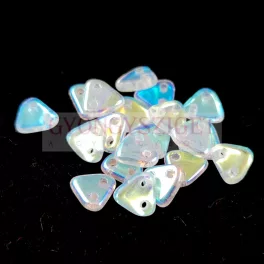   CzechMates 2 Hole Triangle Czech Glass Bead - Crystal AB - 6mm