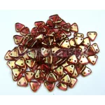 CzechMates 2 Hole Triangle Czech Glass Bead - Rózsa arany topáz lüszter -6mm
