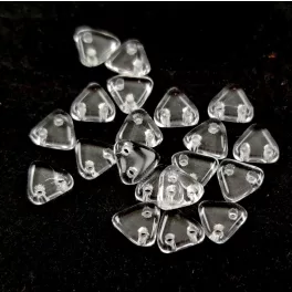 CzechMates 2 Hole Triangle Czech Glass Bead - Crystal - 6mm