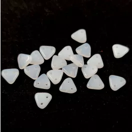 CzechMates 2 Hole Triangle Czech Glass Bead - Alabaster -6mm