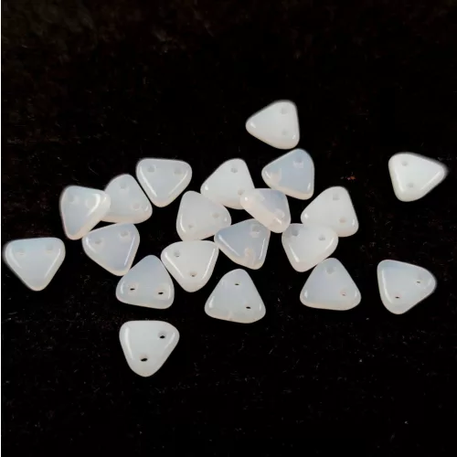 CzechMates 2 Hole Triangle Czech Glass Bead - Alabaster -6mm