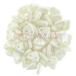 CzechMates 2 Hole Triangle Czech Glass Bead - white luster - 6mm